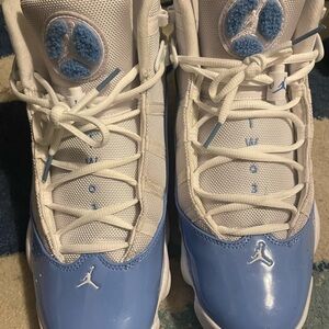 Men's White and Blue Sneakers